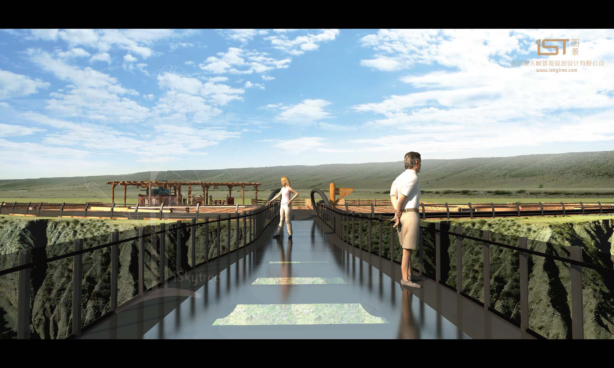 獨山子大峽谷景區挑空長廊與觀景平臺設計方案效果表現