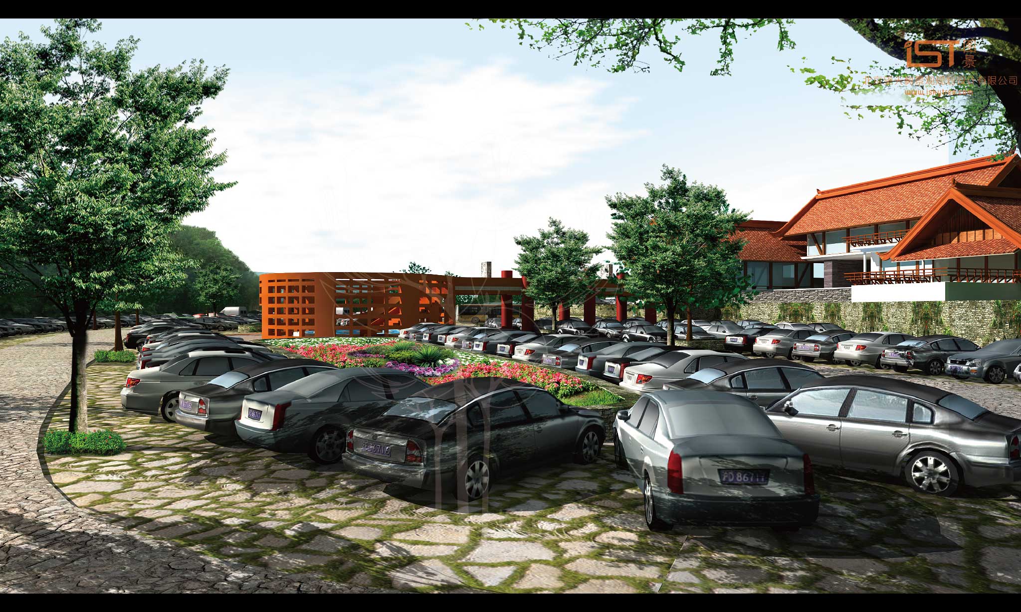 游客中心、生態停車場設計方案效果表現