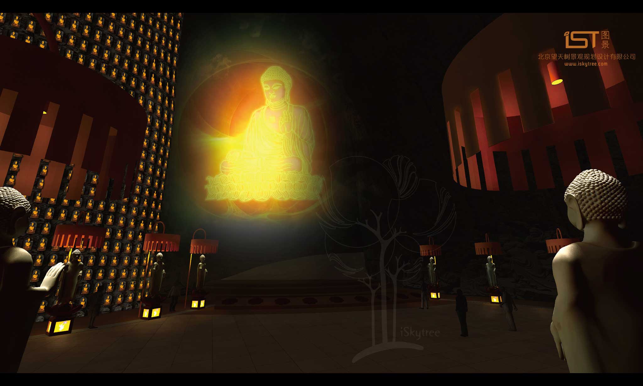 幻影成像的技術投射出的佛祖講經