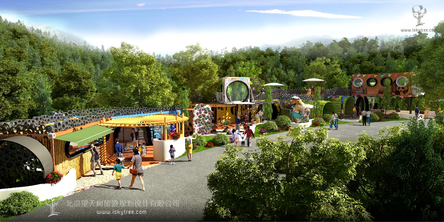 兒童營地節點集裝箱建筑景觀設計效果表現圖