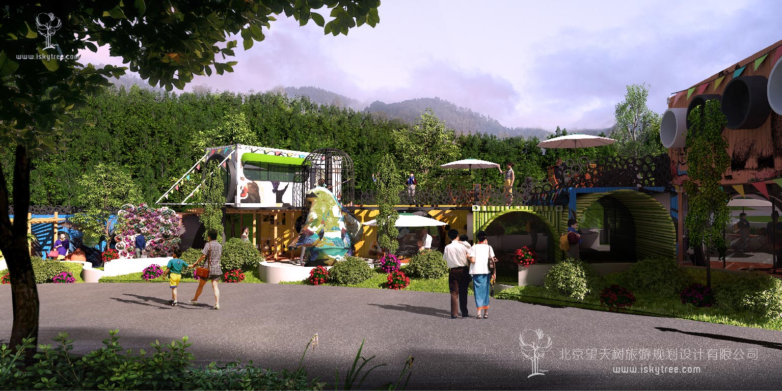 兒童營地游樂園集裝箱建筑景觀設計效果表現圖