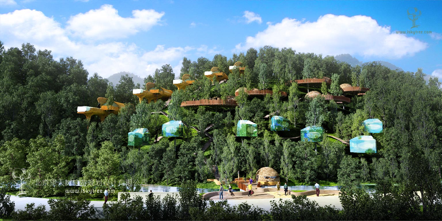  金絲猴主題樹屋酒店建筑景觀設計