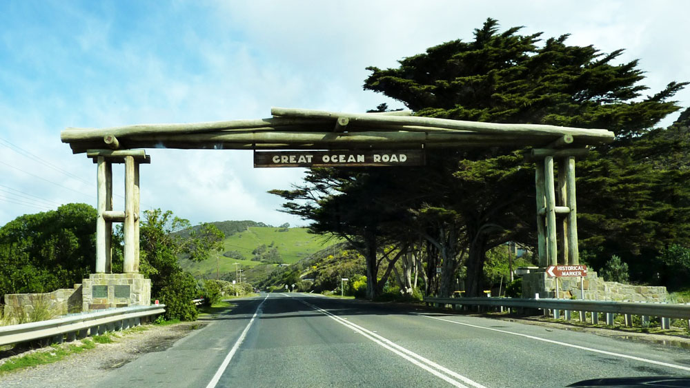 澳大利亞墨爾本大洋路入口大門景觀 Great Ocean Road