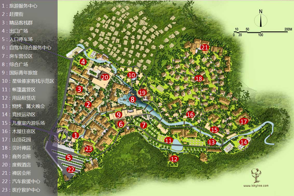 西雙版納熱帶雨林國家公園曼旦景區重點項目分布圖